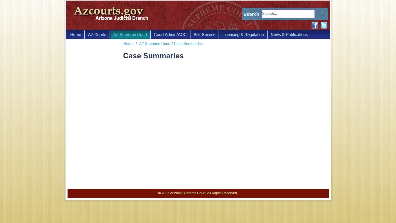 Arizona Judicial Branch > AZ Supreme Court > Case Summaries